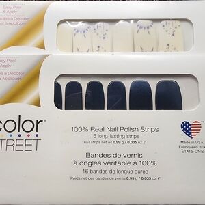 Color Street Nail Strips - Navy and Starry White